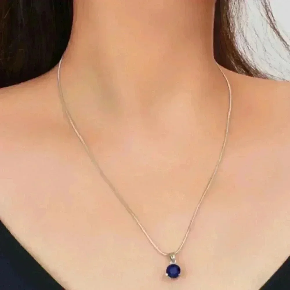 Sapphire Gemstone Jewelry Set: Sterling Silver 925, Tarnish Free